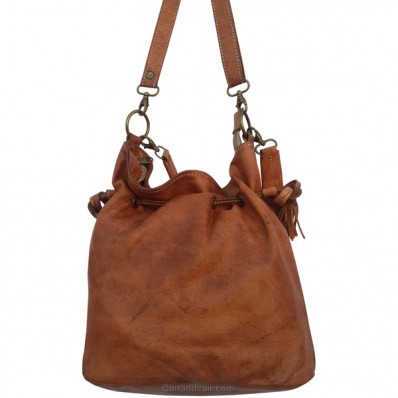 Moroccan leather bag handbag brown antique